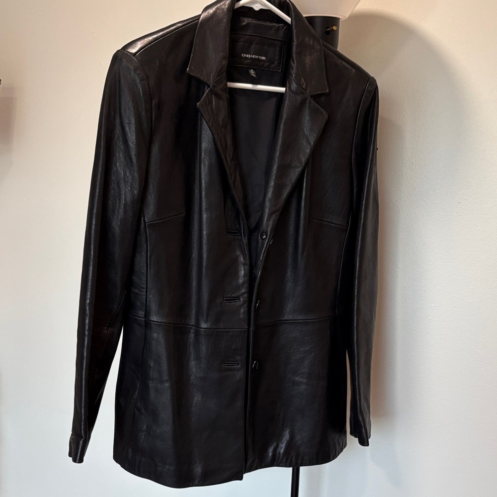 Jones New York Black Leather Jacket